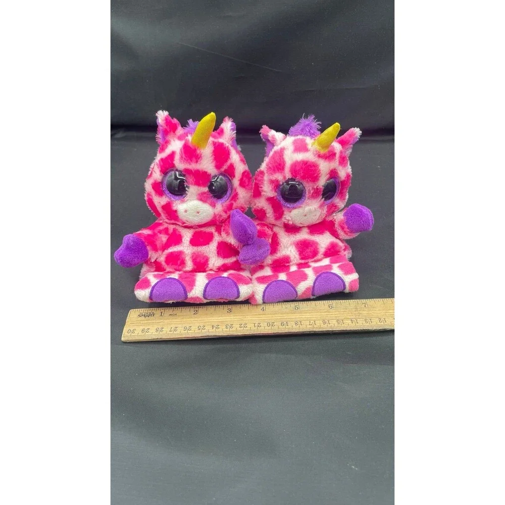 2 Ty Beanie Boos Peek-A-Boos Uni the Pink Unicorn Phone Holders Plush Twins